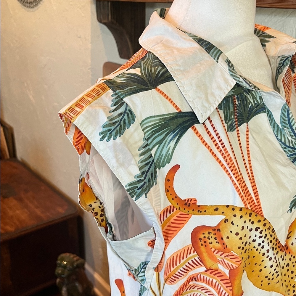 Anthropologie Maeve The Lillian Tropical Tiger Button Down Midi Dress, size M - Picture 6 of 14